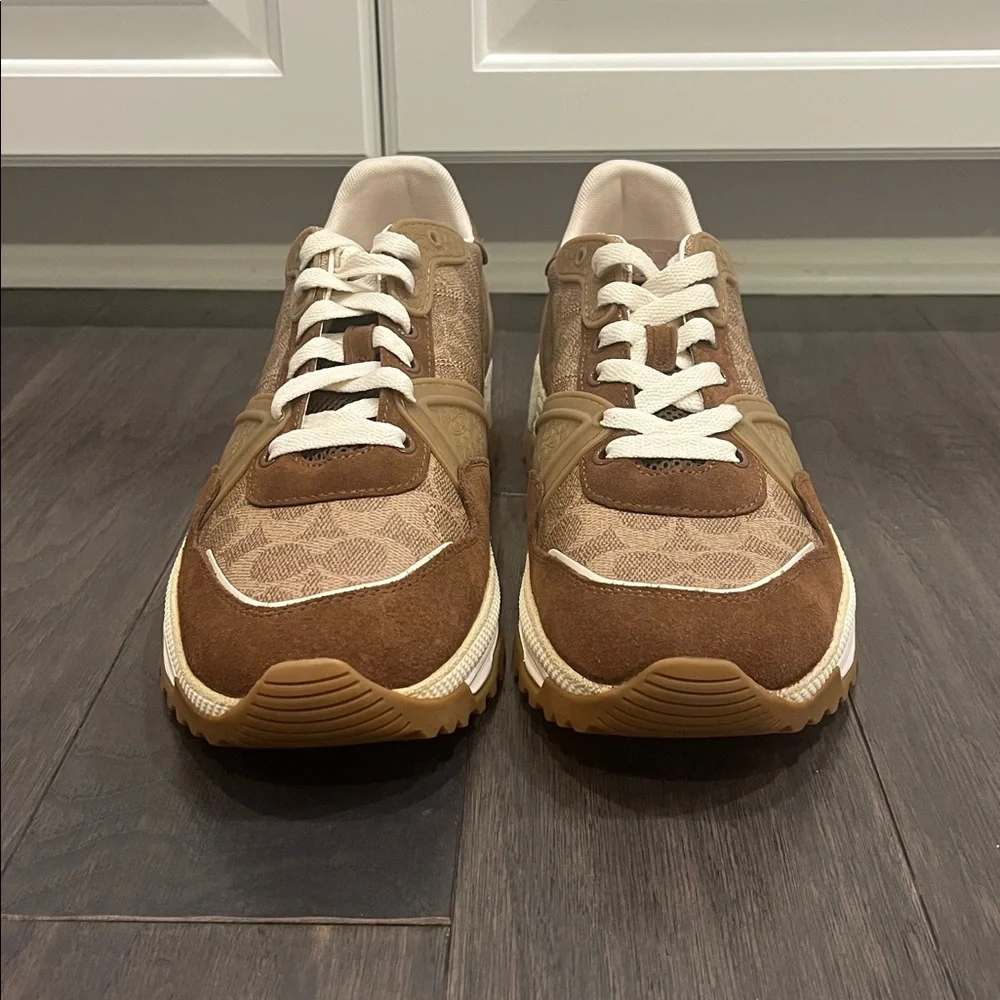 Coach New York khaki Signature C143 G3525 Shoes Sneakers Mens Size 12